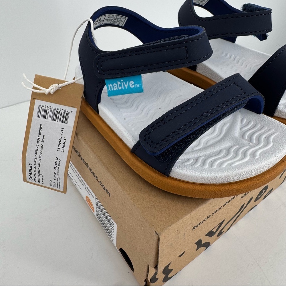 Toddler Native Charley Strap Sandals Blue Size C4 (12-18 Months) Summer